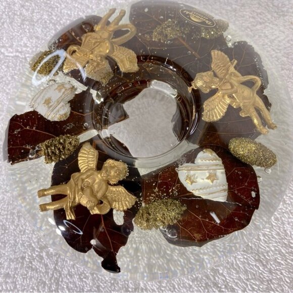 Vintage Dreamlight Germany Handmade Cherub Leaf Vomit Tealight Candle Holder - Picture 9 of 14